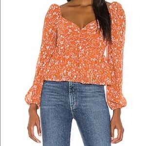 ASTR the Label - Long Sleeve Sweetheart Top - Size Small